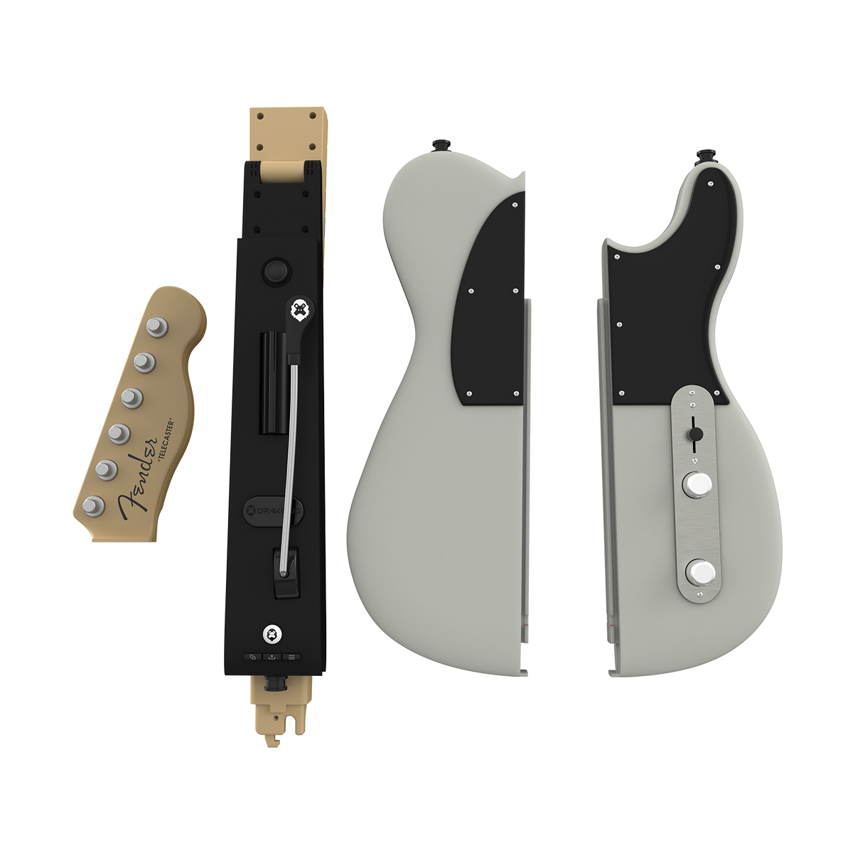 InfinaKore Fender Telecaster Edition modular parts: headstock, core and two body halves
